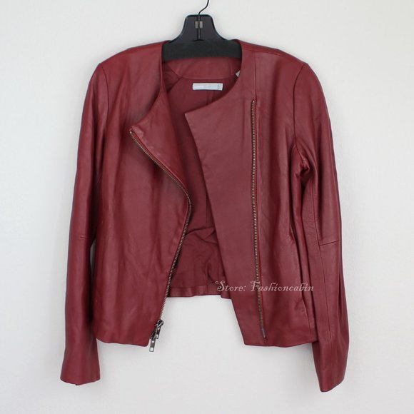 NWT Vince Asymmetric Zip Leather Jacket - Picture 3 of 13